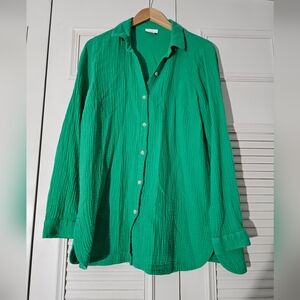 J Jill Green Button-Up Shirt